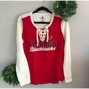 Fanatics Chicago Blackhawks lace up long sleeve shirt